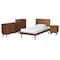 Baxton Studio Melora Mid-Century Modern Walnut Brown Finished Wood and Rattan Twin Size 4-Piece Bedroom Set 241-11178-11179-11298-11299-11300-ZORO - alternate 1
